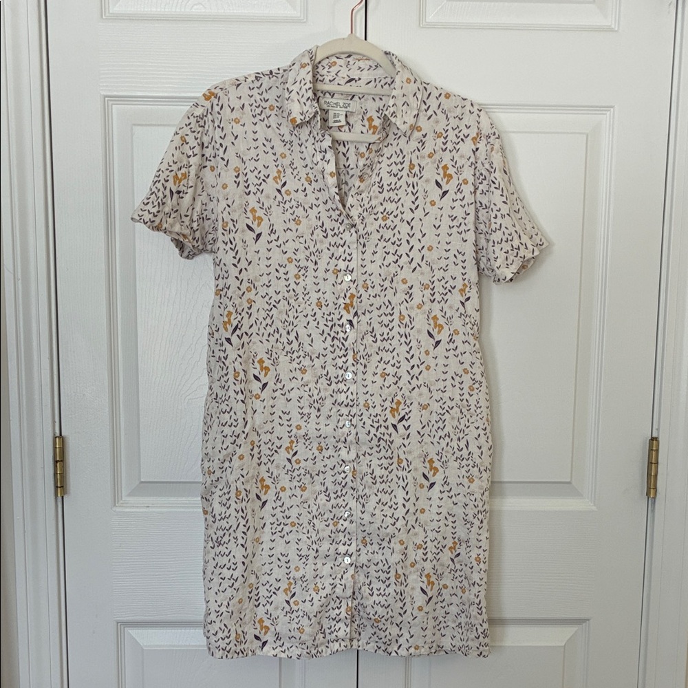 Rachel Zoe Floral Button-Up Shirt Dress XS